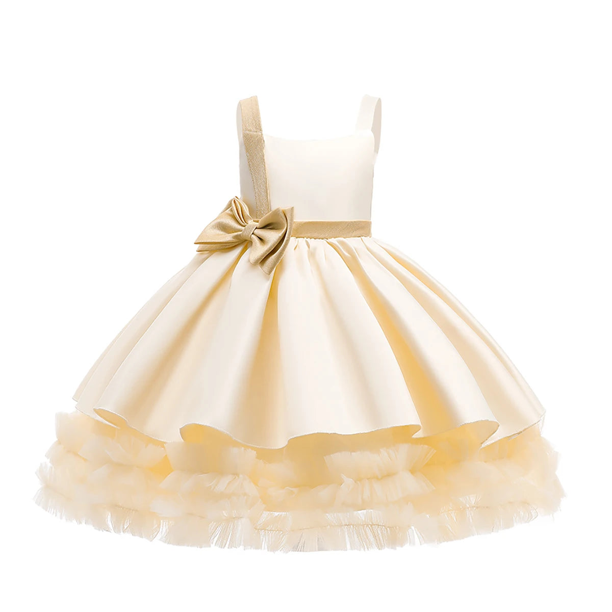 Kids Girls Sequins Bow Tutu Princess Dress for Birthday Party
