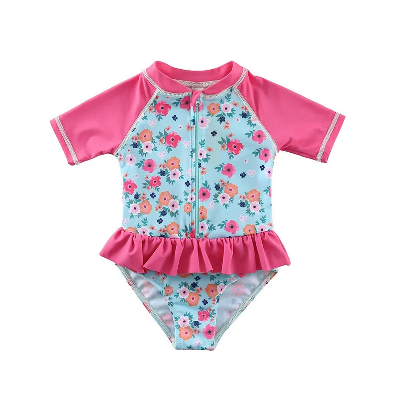 Toddler/Baby Girl Ruffle Printed One Piece Swimsuits