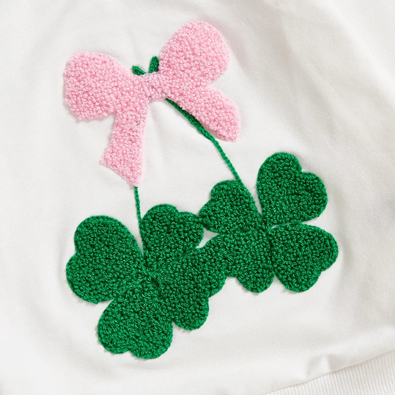 Casual Embroidered Irish Sweatshirt for Little Girls childrensterritory