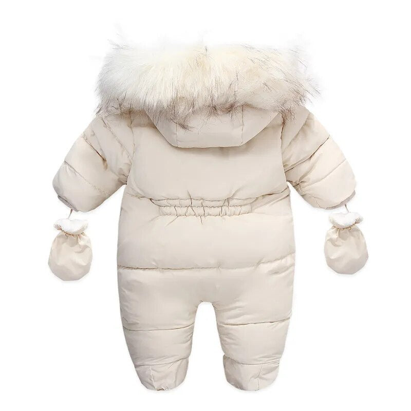 Baby Thick Warm Hooded Fleece Rompers Snowsuit childrensterritory