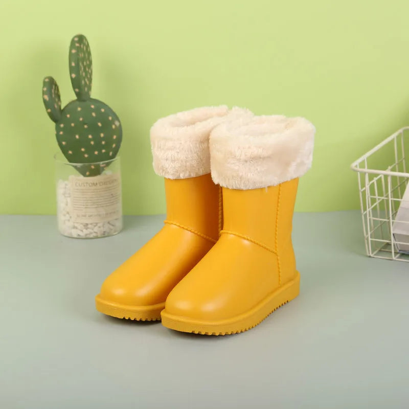 Kids Waterproof Winter Rain/Snow Boots with Fleece Inside childrensterritory