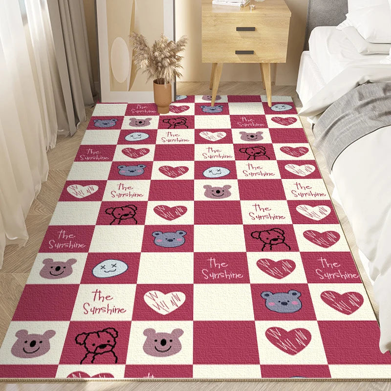 Cute Cartoon Girly Large Area Rugs for Kids Bedroom, Living Room childrensterritory