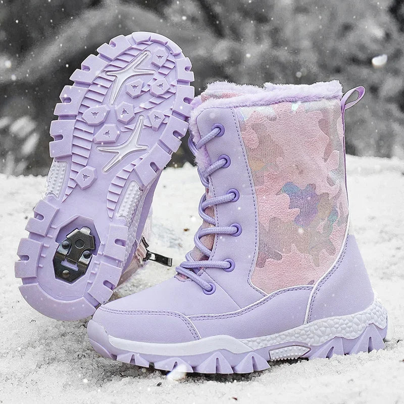 Long Plush Thickened High-Top Snow Boots for Kids childrensterritory