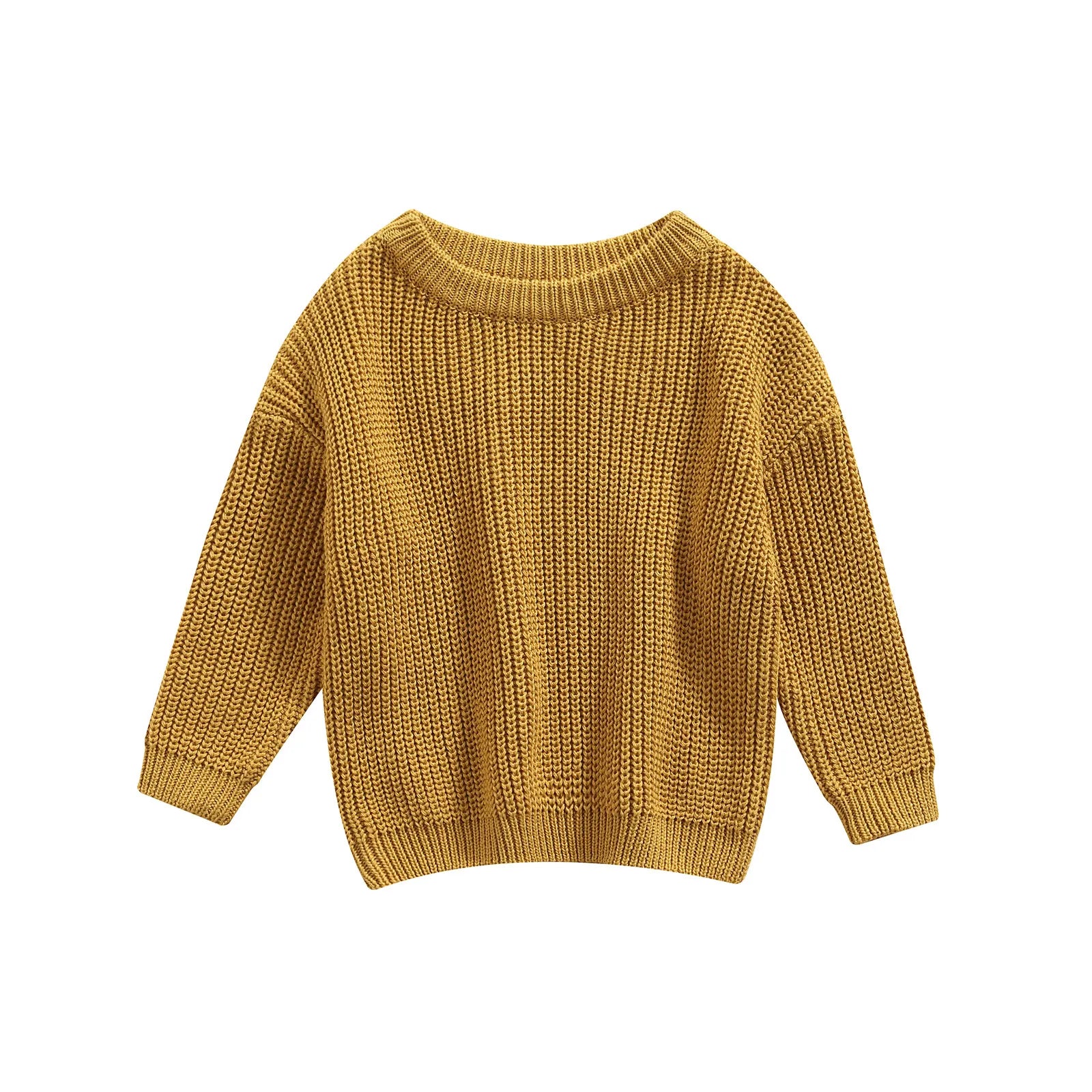 Baby Boys Girls Solid Color Long Sleeve Knit Sweaters childrensterritory