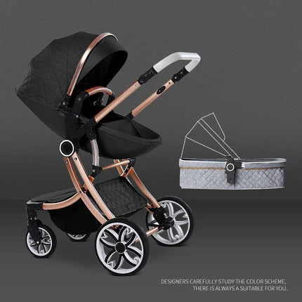 2 in 1 Folding Luxury High Landscape Baby Pram childrensterritory
