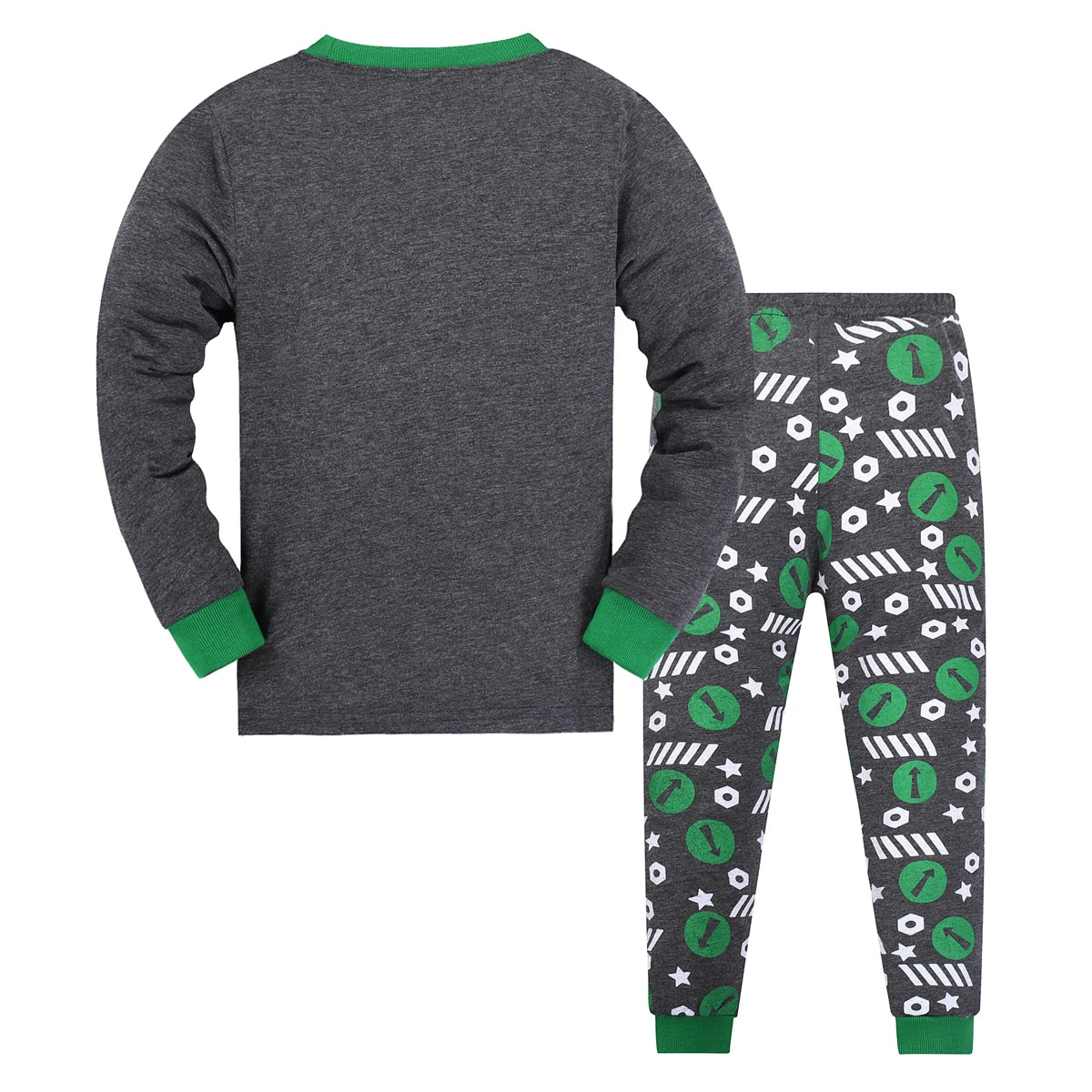 Kids Boys Cartoon Print Long Sleeve Pajamas Set childrensterritory