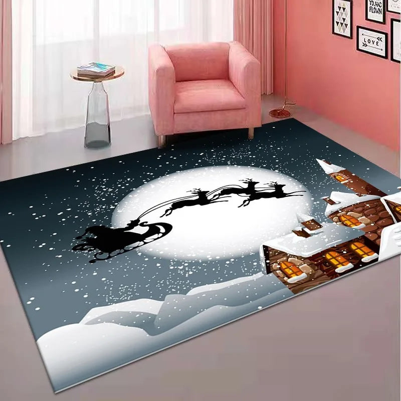 Large Non-Slip Christmas Carpet for Home Decor