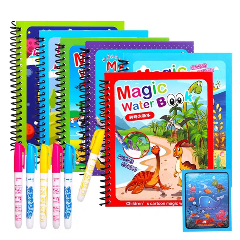 Reusable Magical Water Drawing Book with Pen Kids Toys childrensterritory