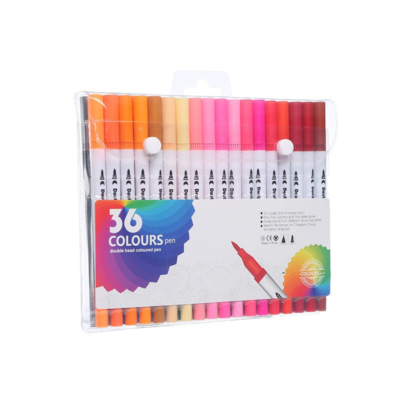 12-120 Color Double-Headed Oily Marker Pen Set childrensterritory