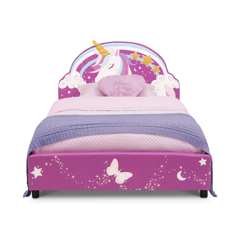 Unicorn Design Kids Upholstered Twin Bed childrensterritory