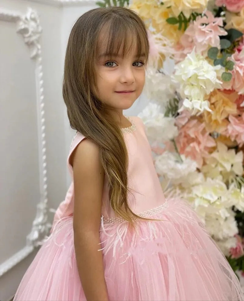 Elegant Tiered Tulle Backless Kids Girls Party Prom Dress childrensterritory
