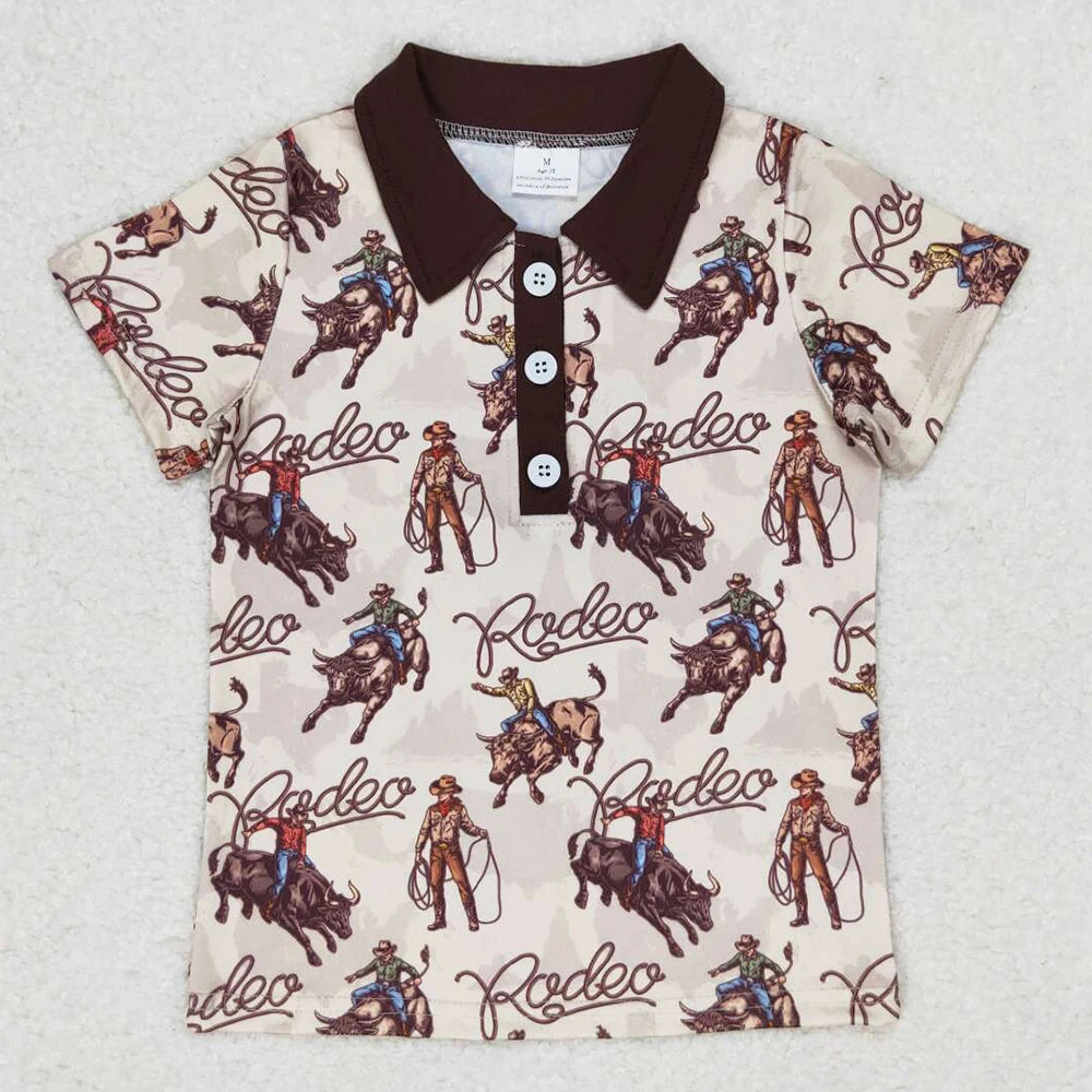 Kids Stylish Printed Boys Short Sleeves Polo T-Shirts for Summer childrensterritory