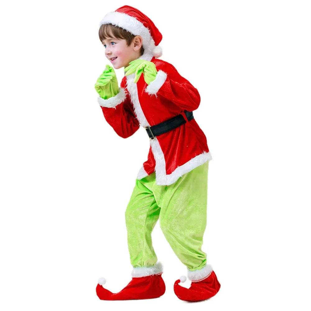 Kids Furry Design Plush Top & Elastic Waist Pants
