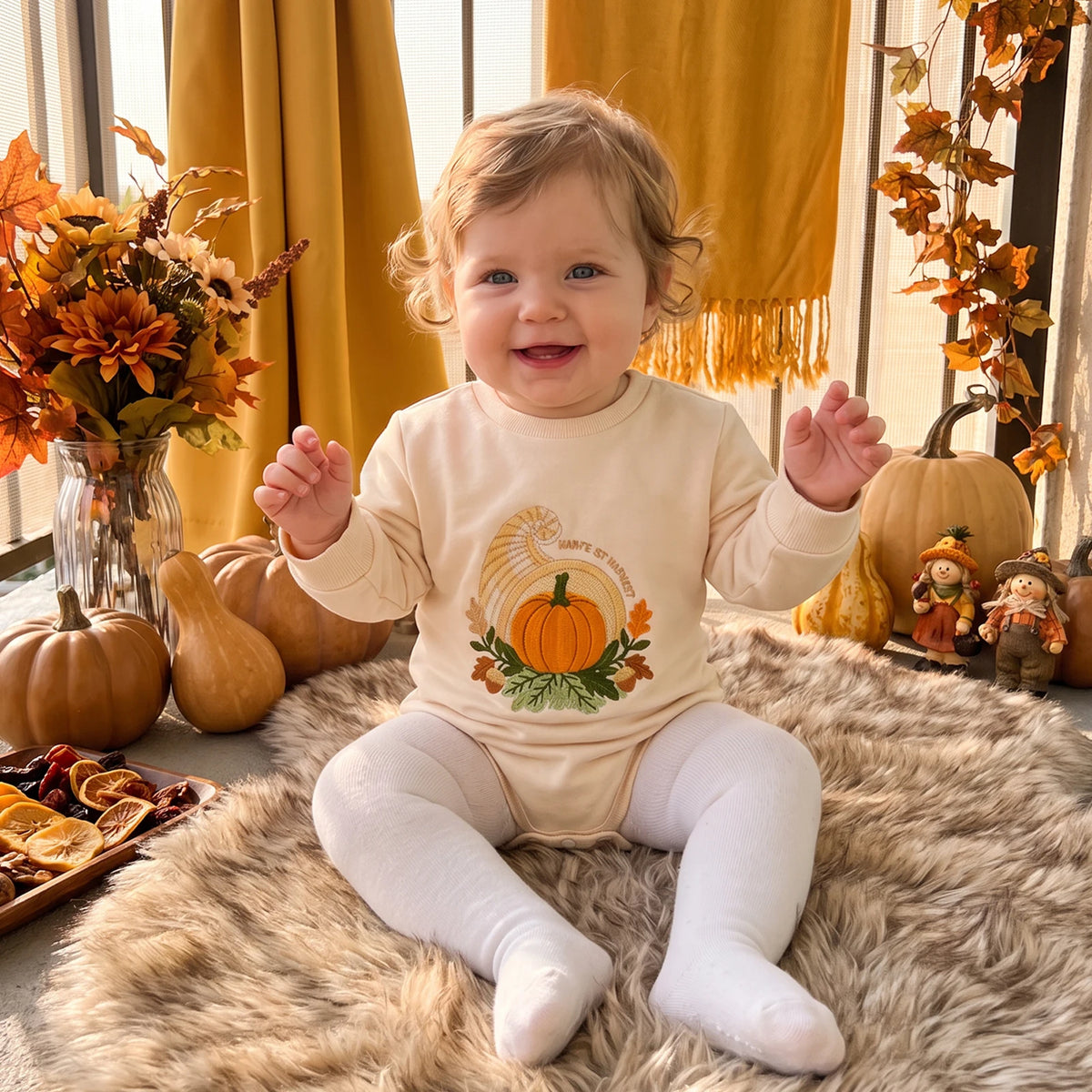 Infant Girl Long Sleeve Halloween Themed Bodysuit