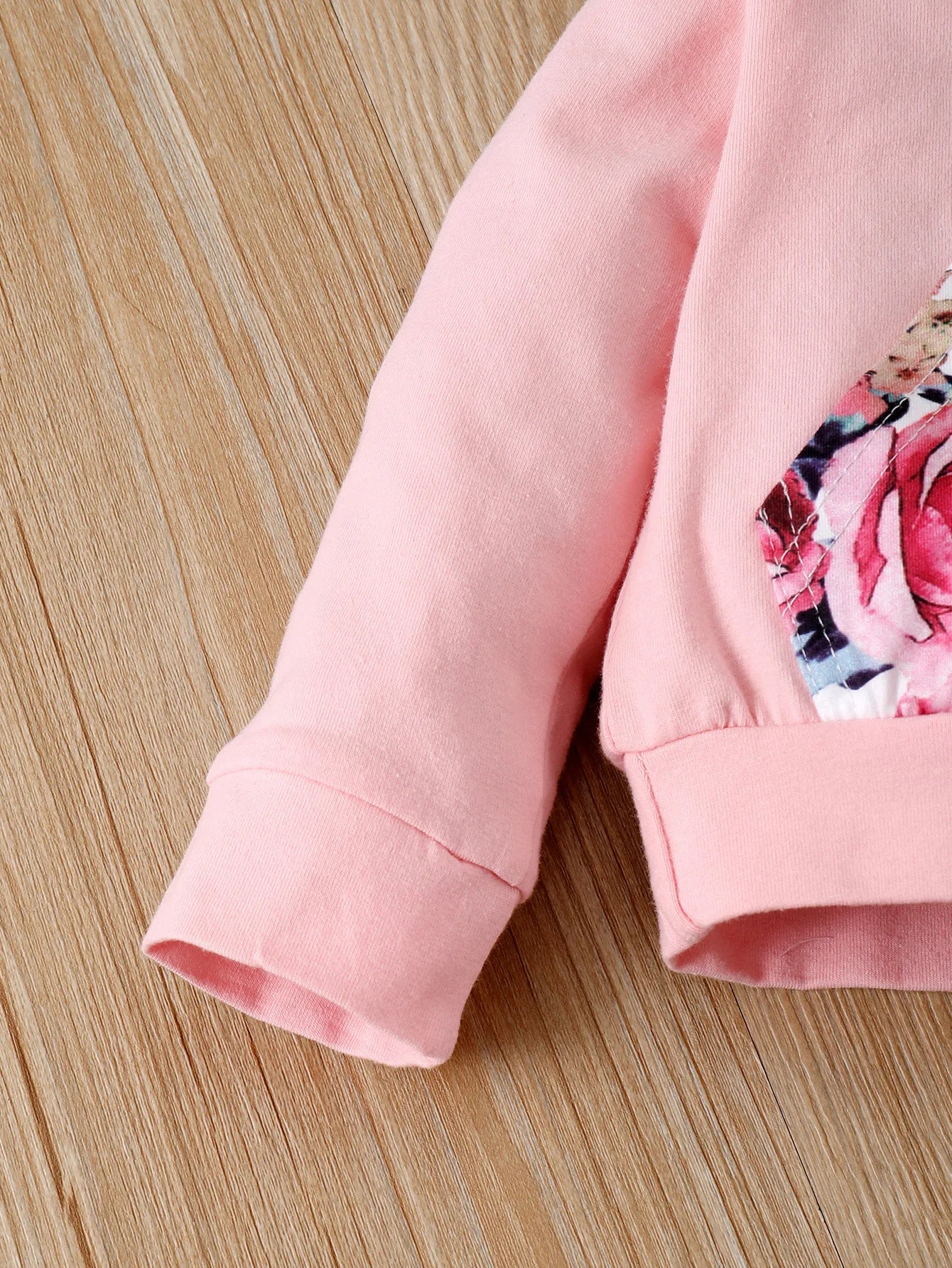 Newborn Baby Girl 3pcs Warm Floral Hooded Outfit Set