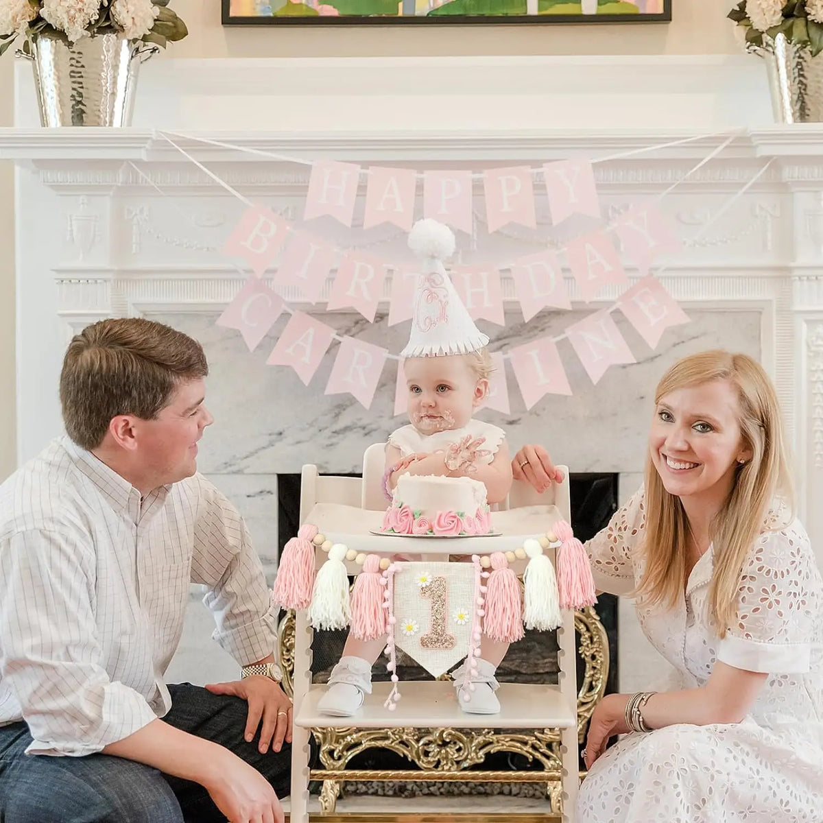 Handmade Wooden Bead Tassel Garland Prop for First Birthday childrensterritory