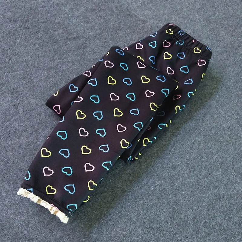 Printed Warm Velvet Leggings for Kids Girls childrensterritory