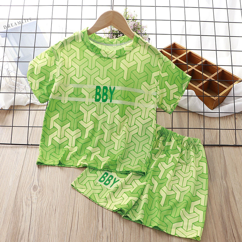 Kids Printed 2PCS Sports T-Shirt and Shorts Set for Summer childrensterritory