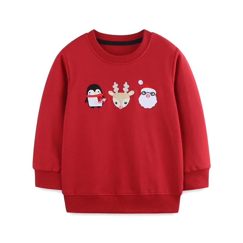 Cartoon Animal Print Long Sleeve Kids Boys Sweatshirts
