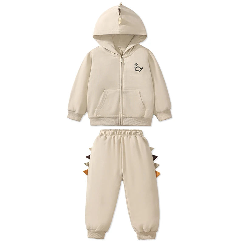 Little Boys Cartoon Dinosaur Design Sweatshirt+ Pant Sets childrensterritory