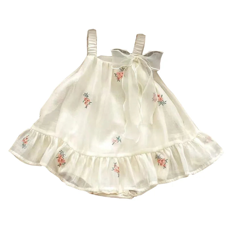 Baby Girl Lace Flower Sleeveless Summer Romper