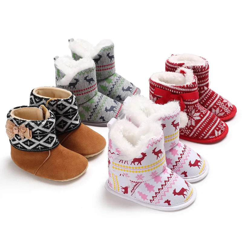 Baby Boys Girls Fluffy Fleeceed Warm Winter Boots