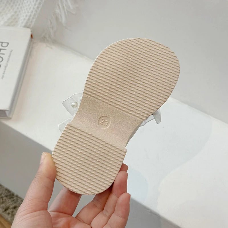 Open Toe Flower Lace Anti Slip Girls Sandals