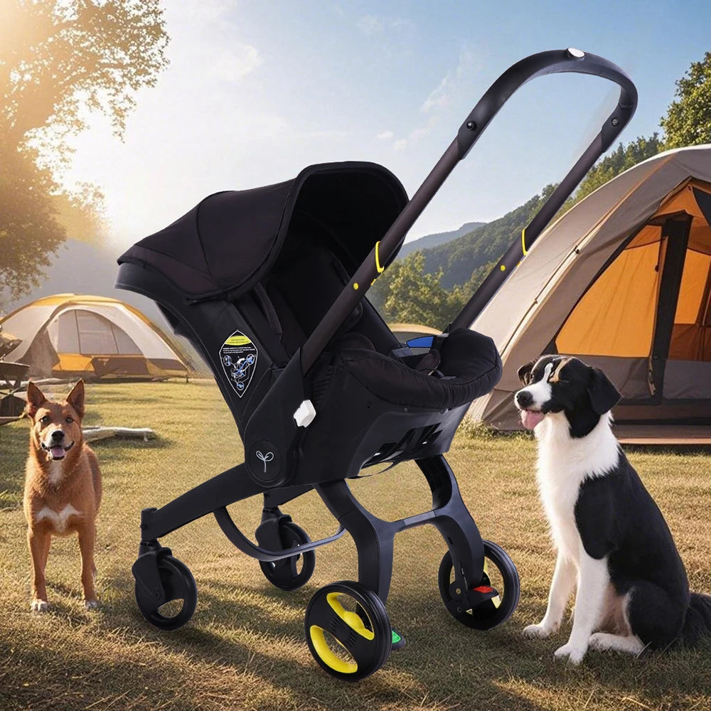 Lightweight and Foldable 4-in-1 Baby Stroller, Car Seat Compatible childrensterritory