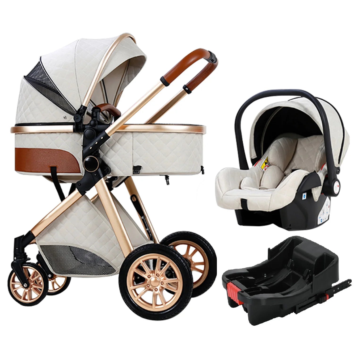 Luxury 3-in-1 High Landscape Baby Pushchair childrensterritory