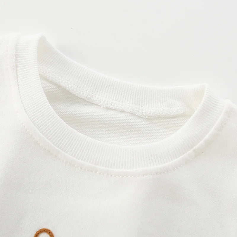Girls White Casual Cotton Sweatshirts childrensterritory