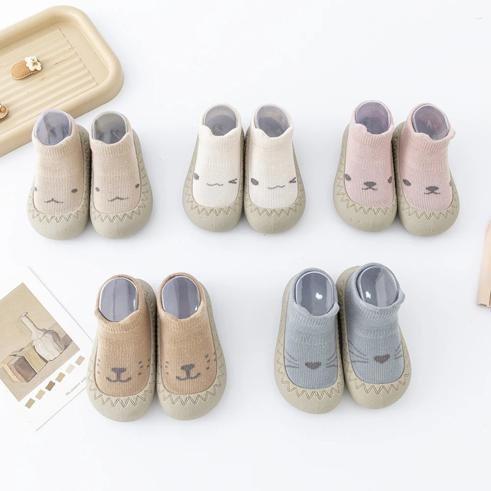 Baby Cute Cartoon Design Rubber Sole Floor Socks Shoes childrensterritory