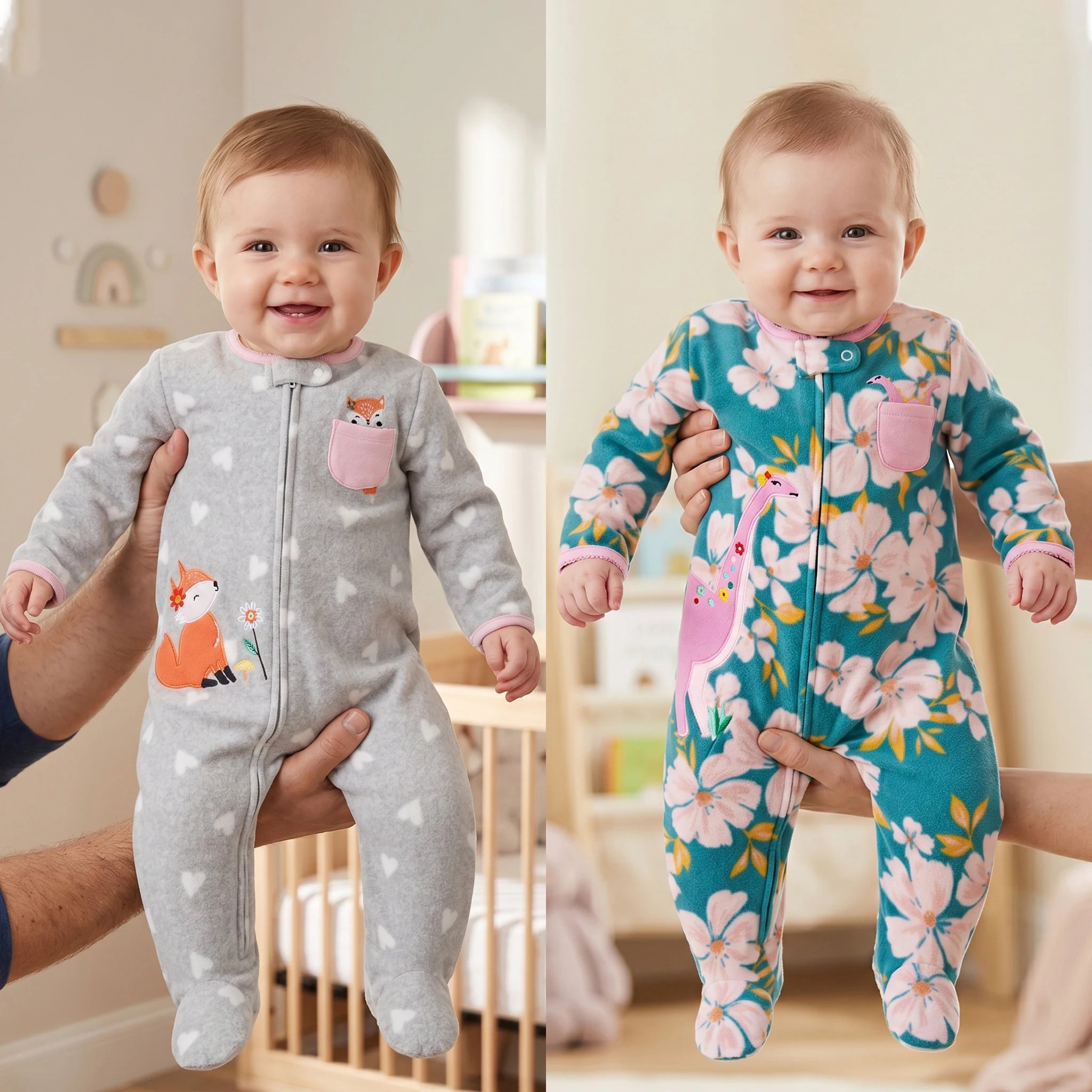 Baby Girl Floral Romper for Winters With Headband