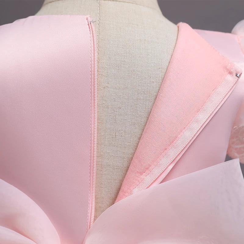 Luxury Knee-Length Puffy Fairy Dress for Little Girls