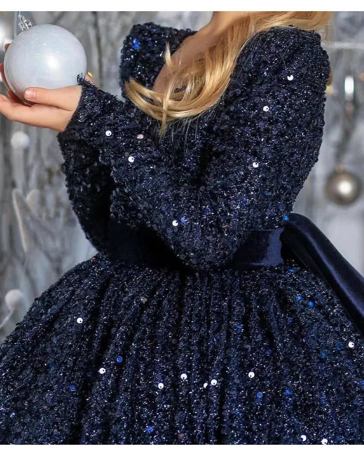Kids Girls Fluffy Sequins Princess Wedding/Party Dress childrensterritory