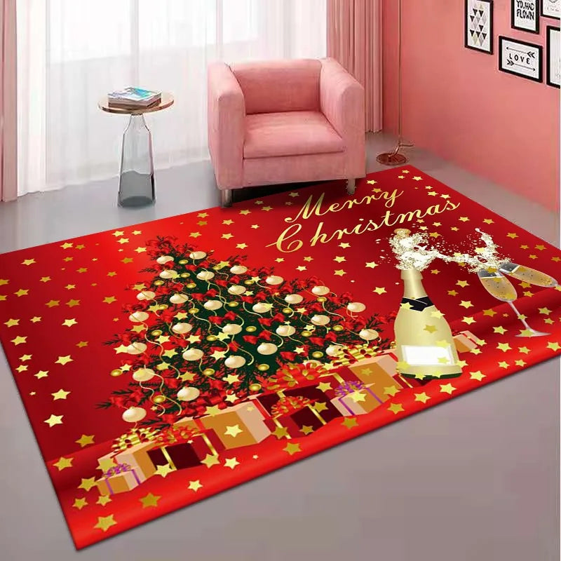 Large Non-Slip Christmas Carpet for Home Decor