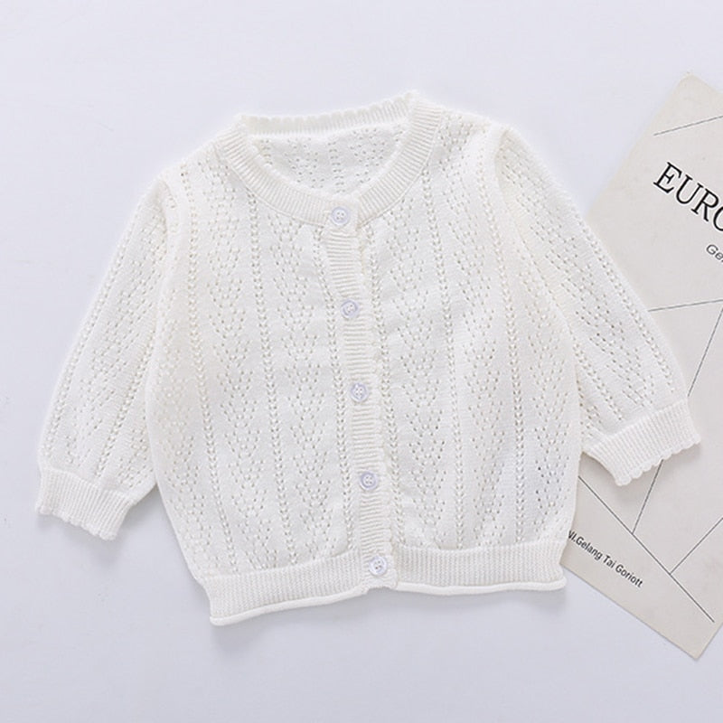 Infant Girls Long Sleeve Embroidery Knitted Cardigan childrensterritory