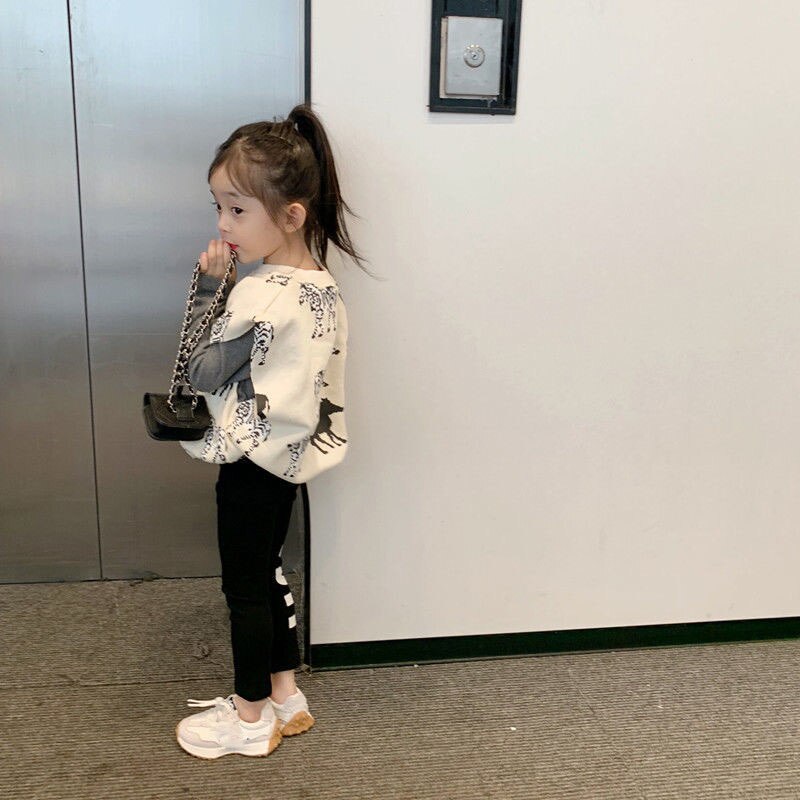 Kids Girls Autumn Clothing Set Fake Two-Piece Sweater + Leggings childrensterritory