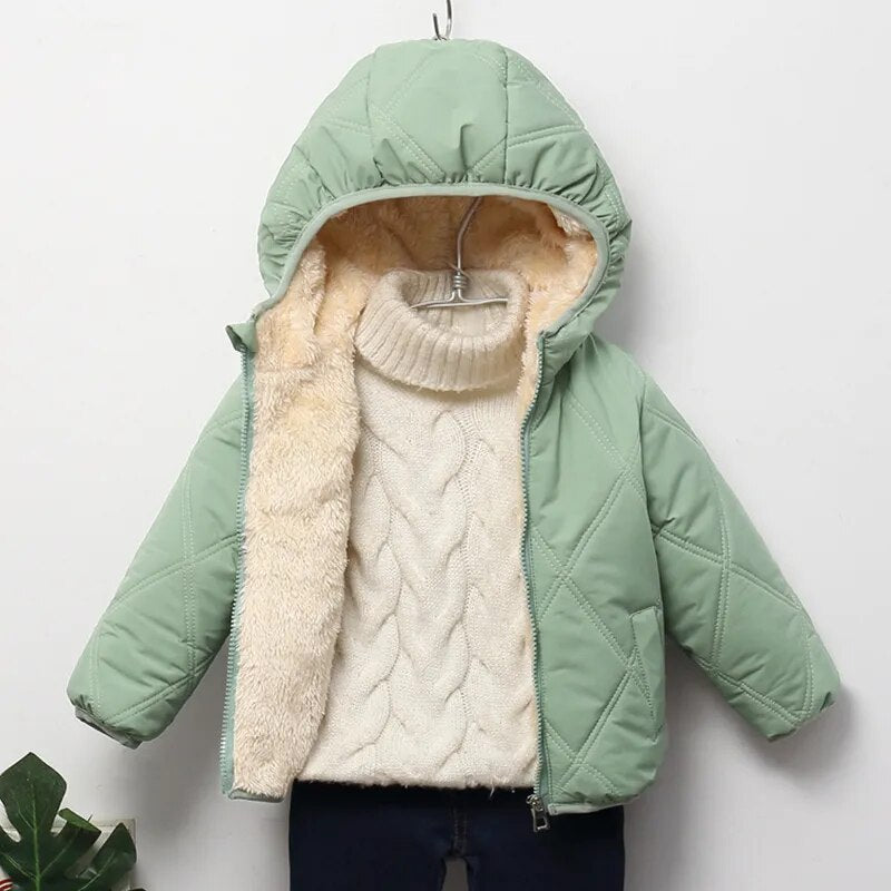 Winter Thicken Fur Hooded Warm Jackets For Kids Boys Girls childrensterritory