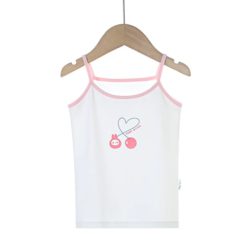 Young Girls Cartoon Design Soft Cotton Camisoles childrensterritory
