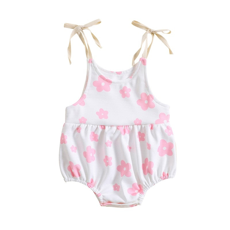 Baby Girl Floral Print Sleeveless Summer Bodysuit childrensterritory