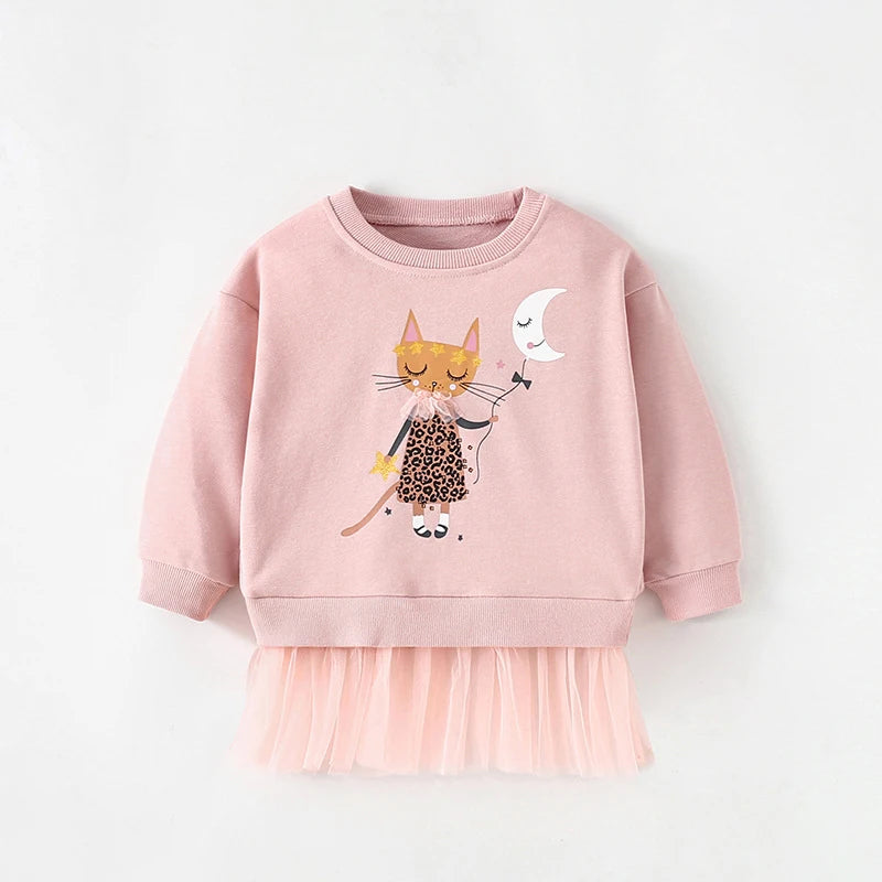 Long Sleeves Flowers Embroidered Design Girls Dresses childrensterritory