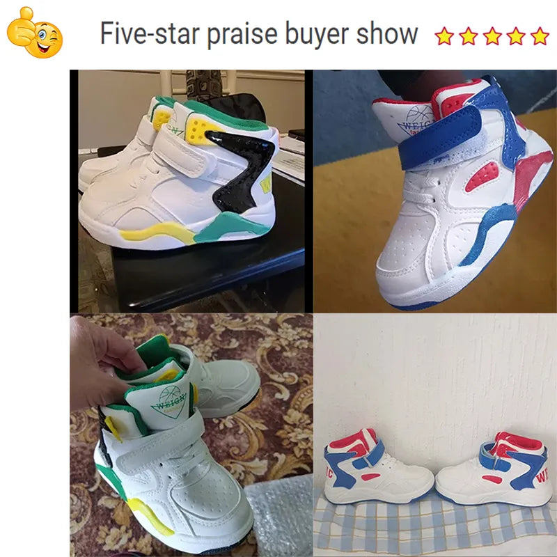 Kids Girls Boys Hig-top Breathable Basketball Sport Shoes childrensterritory