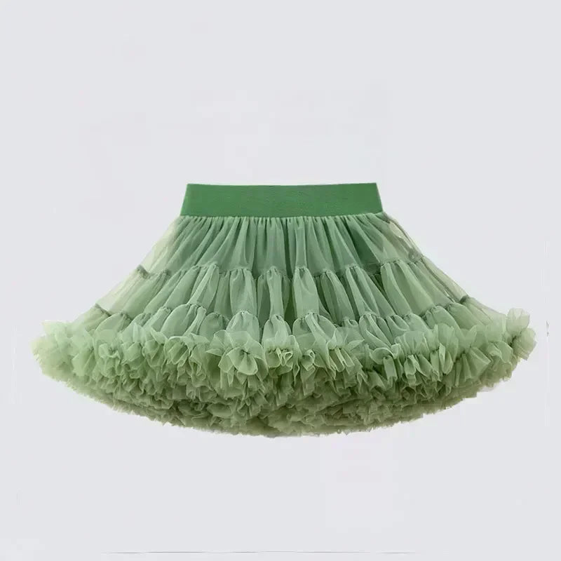 Little Girls Solid Colors Fluffy Chiffon Tutu Skirts childrensterritory