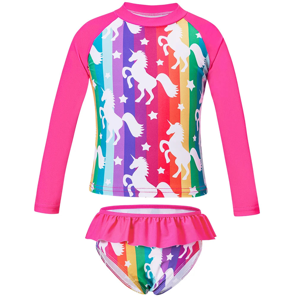 Mermaid Unicorn Design Toddler Girls Tankini Swimwear childrensterritory