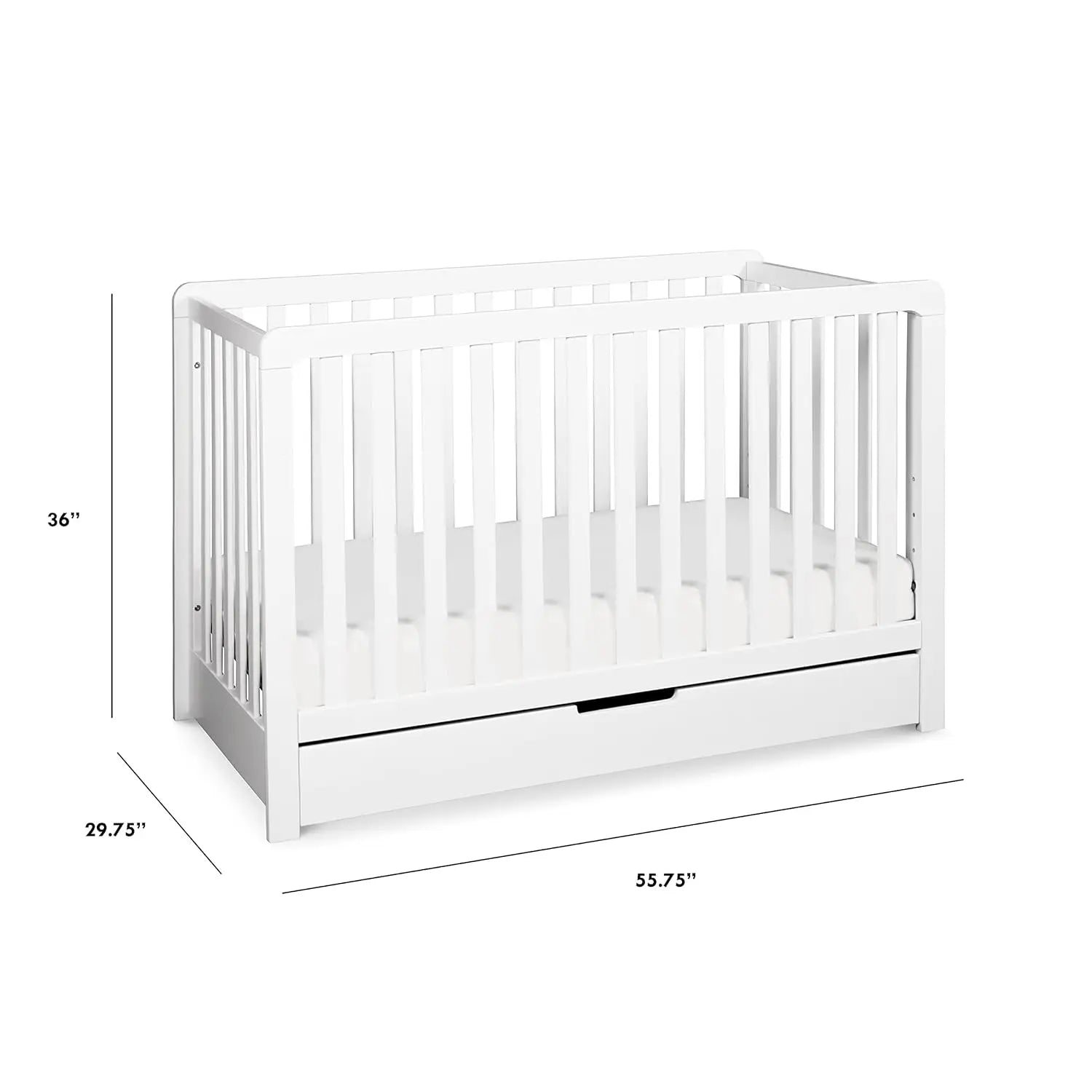 White, 4-in-1 Convertible Crib with Trundle Drawer childrensterritory