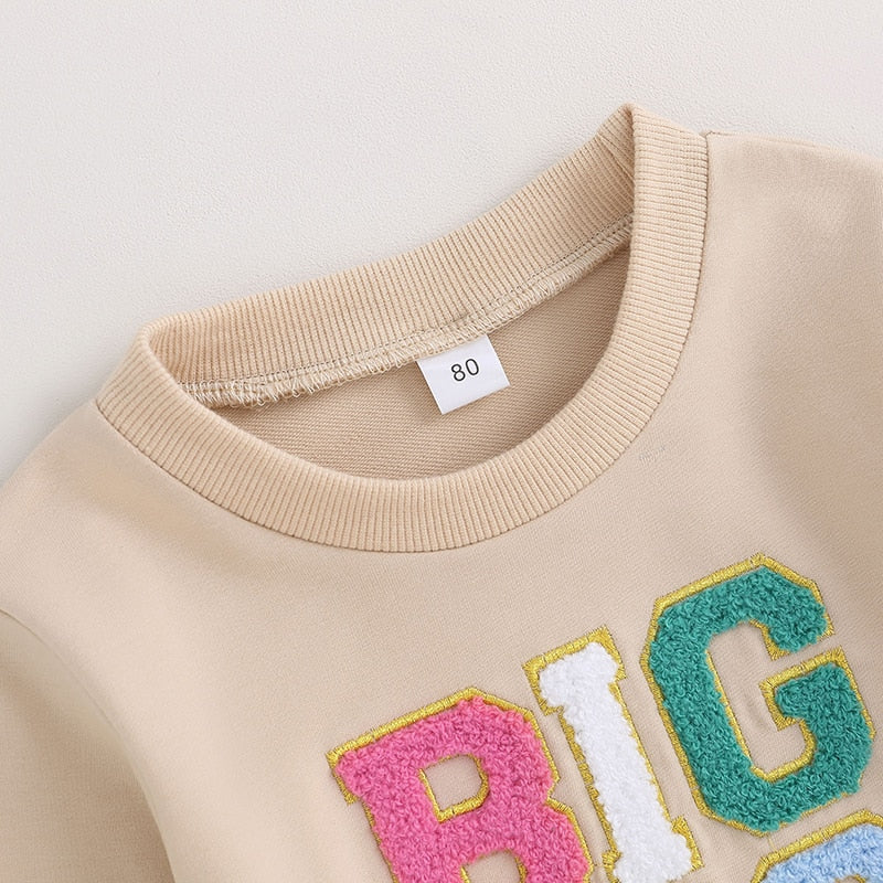 Toddler Girl Letter Print Long Sleeves Pullover Top childrensterritory