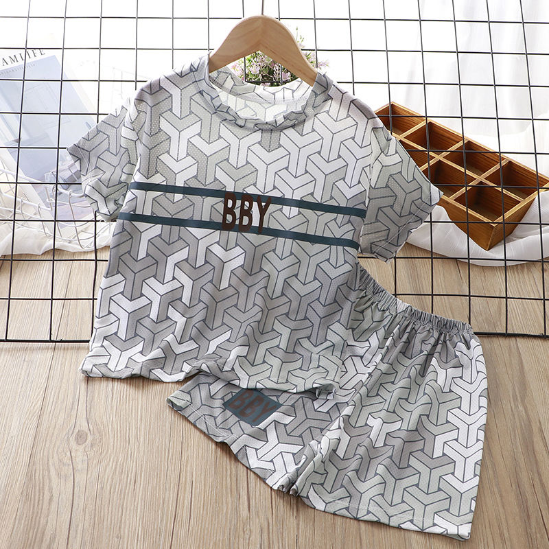 Kids Printed 2PCS Sports T-Shirt and Shorts Set for Summer childrensterritory