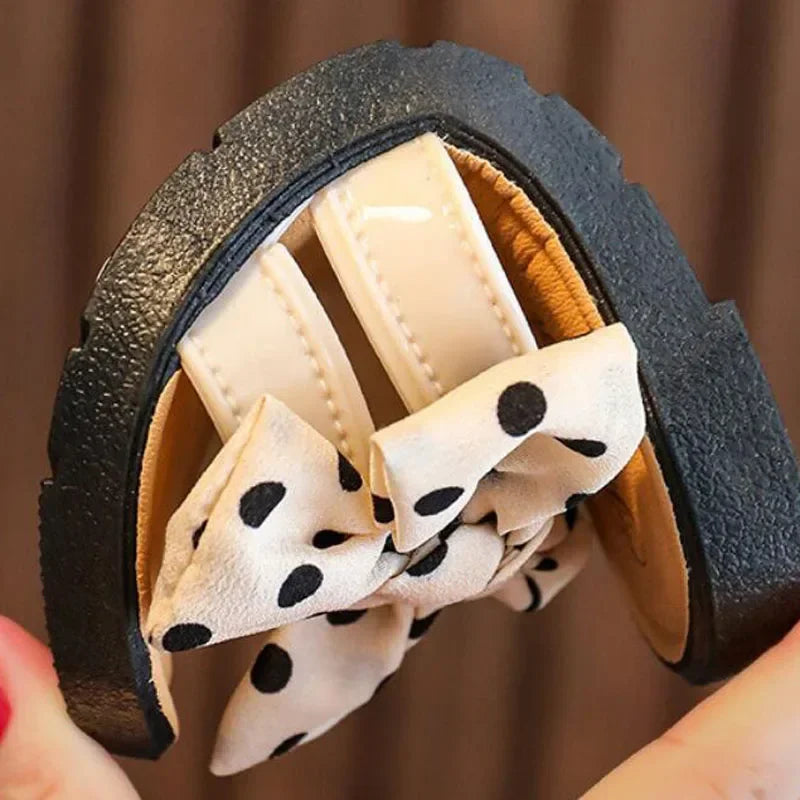 Nonslip Cross Slippers with Bowknot for Kids Girls