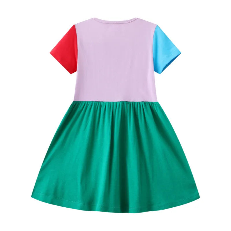 Flowers Hearts Embroidery Little Girls Cotton Princess Dresses childrensterritory