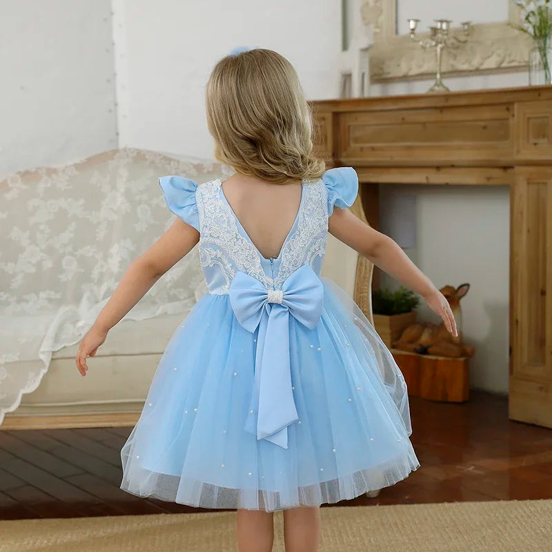 Baby/Kids Girls Lace Pearls Princess Party Dress
